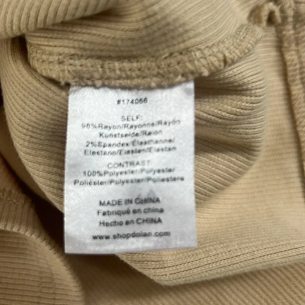 Anthropologie Dolan Top Knitted Puff Sleeve Pullover Beige Sz XL